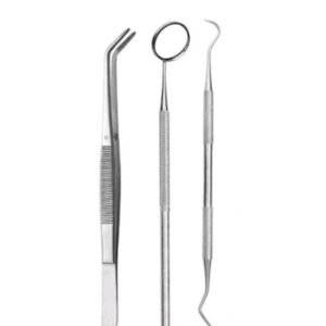 Dental Examination Kit Set Of 3 pcs (Mirror, Tweezer, Scaler)